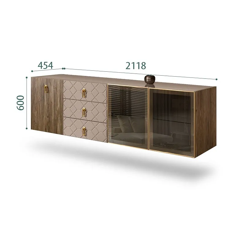 Комод 2.1м Bogemia Woodline Fly Wood Fa (Мокка) (Lakobel/Золото) БМКМ-5[5][10]
