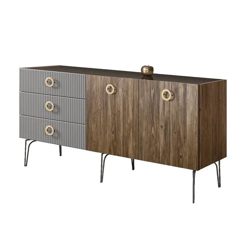 Комод 1.6м Bogemia Woodline Wood Fi (Серый) (Lakobel/Золото) БМКМ-4