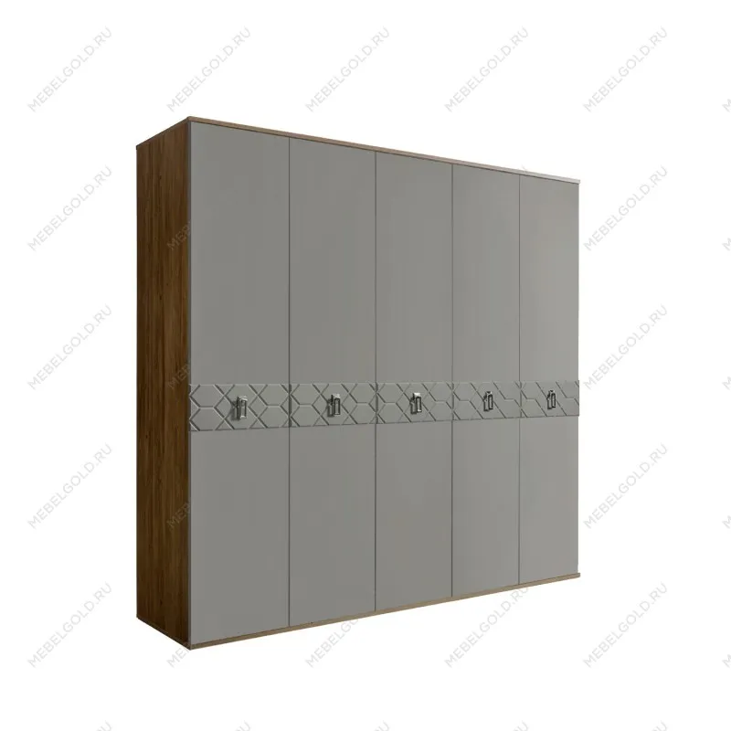 Шкаф 5-ти дв. Bogemia Woodline Fa (Серый/Хром) БМШ2/5(Fa)