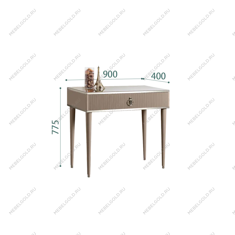 Стол туалетный узкий Римини СОЛО (Мокка/Серебро) РМСТ-1(s)[9]