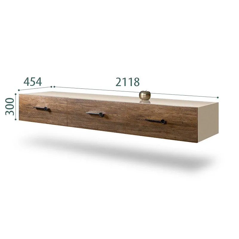 Тумба телевизионная 2.1м Bogemia Fly Wood Wo (Ваниль) (Lakobel/Хром) БМТ-2