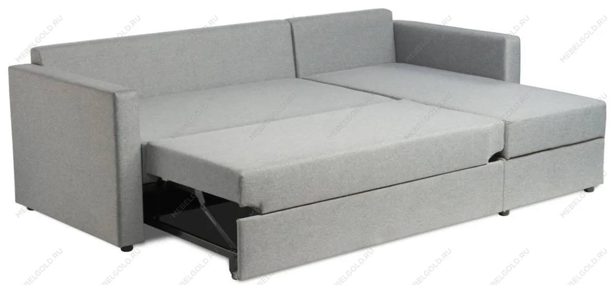 Диван-кровать ВАЛО, 230х91х72 см, короткий подлокотник, светло-серый | изображение 4