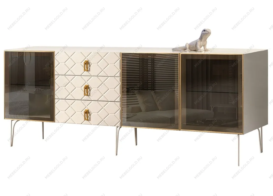 Комод 2.1м Bogemia Farfalle (Слоновая кость) (Lakobel/Золото) БМКМ-5(Fa)[5]