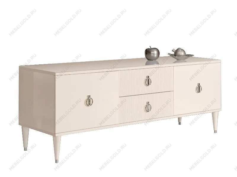 Тумба под телевизор Римини СОЛО (Бежевый/Серебро) РМТ-3(s)