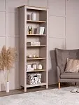 Стеллаж Сага, 70х42х215 см, кашемир/ясень | изображение 5