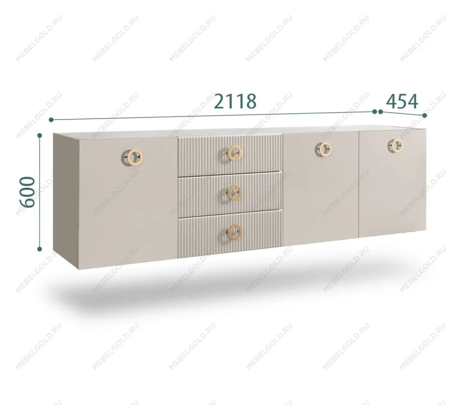 Комод 2.1м Bogemia Fly Fillini (Шелк) (Novabuk/Золото) БМКМ-5