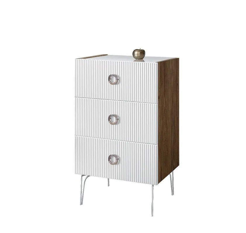 Комод Bogemia Woodline Fi (Белый) (Lakobel/Хром) БМКМ-1