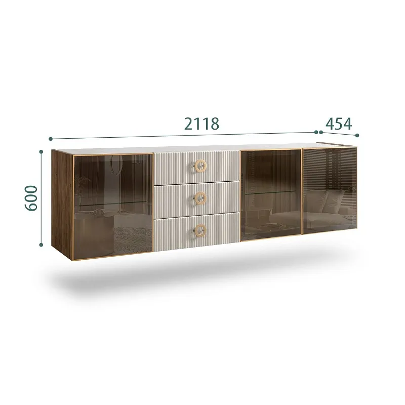 Комод 2.1м Bogemia Woodline Fly Fi (Шелк) (Novabuk/Золото) БМКМ-5[5]