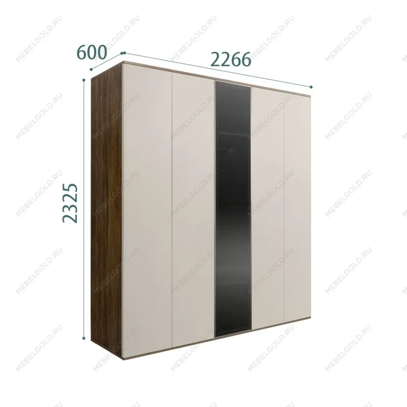 Шкаф 5-ти дв. Bogemia Woodline Air (Шелк/Серебро) БМШ2/5(1)