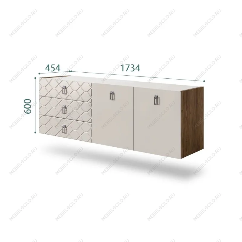 Комод 1.6м Bogemia Woodline Fly Fa (Шелк) (Novabuk/Хром) БМКМ-4