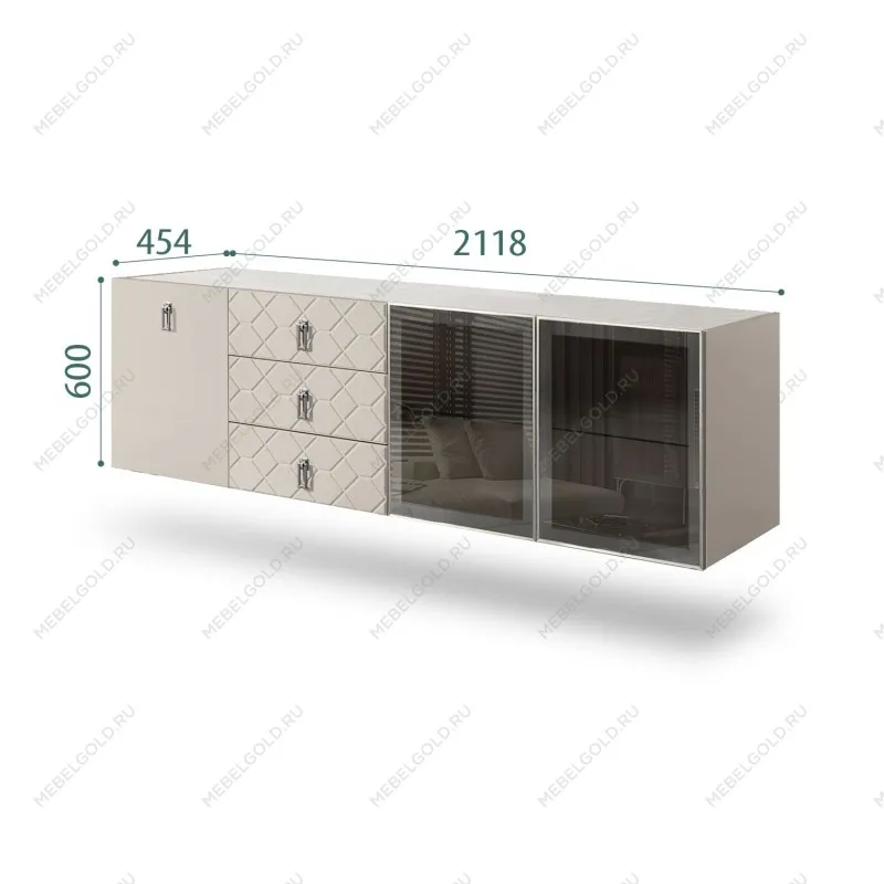 Комод 2.1м Bogemia Fly Fa (Шелк) (Novabuk/Хром) БМКМ-5[5][10]