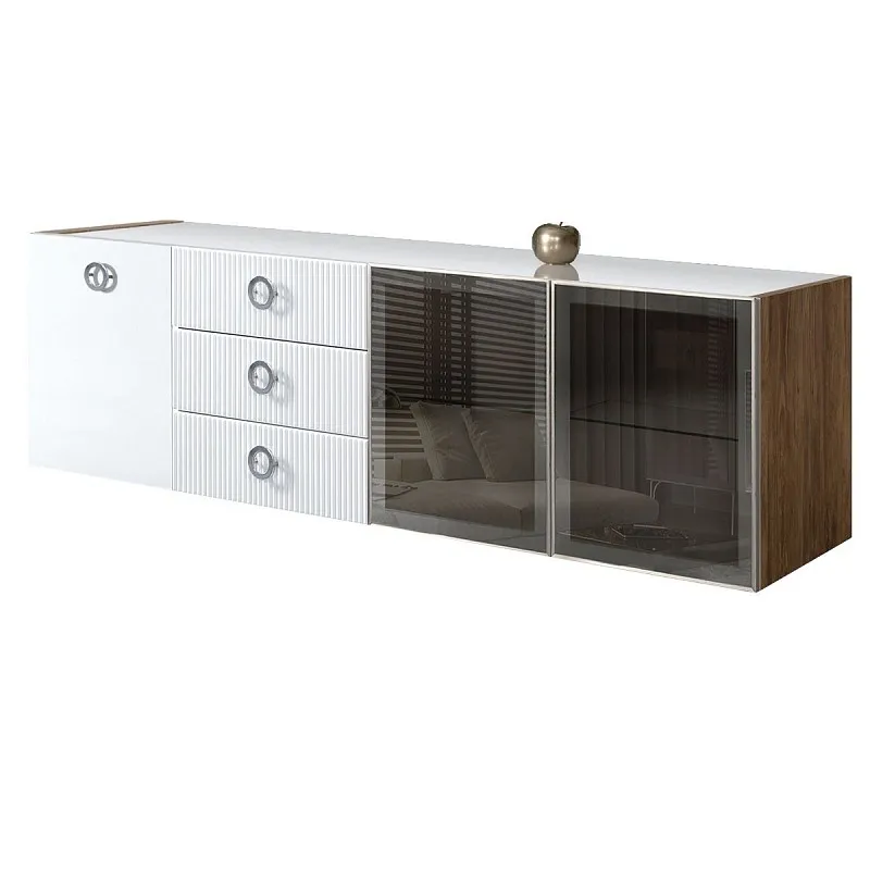 Комод 2.1м Bogemia Woodline Fly Fi (Белый) (Lakobel/Хром) БМКМ-5[5][10]
