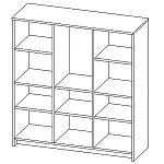 Тумба Сириус, 3 двери, 1 ящик, 117х41х124 см, дуб венге, черно-коричневая | изображение 13