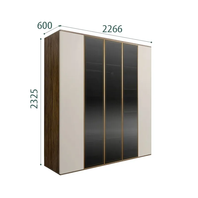 Шкаф 5-ти дв. Bogemia Woodline Air (Шелк/Золото) БМШ2/5(3)