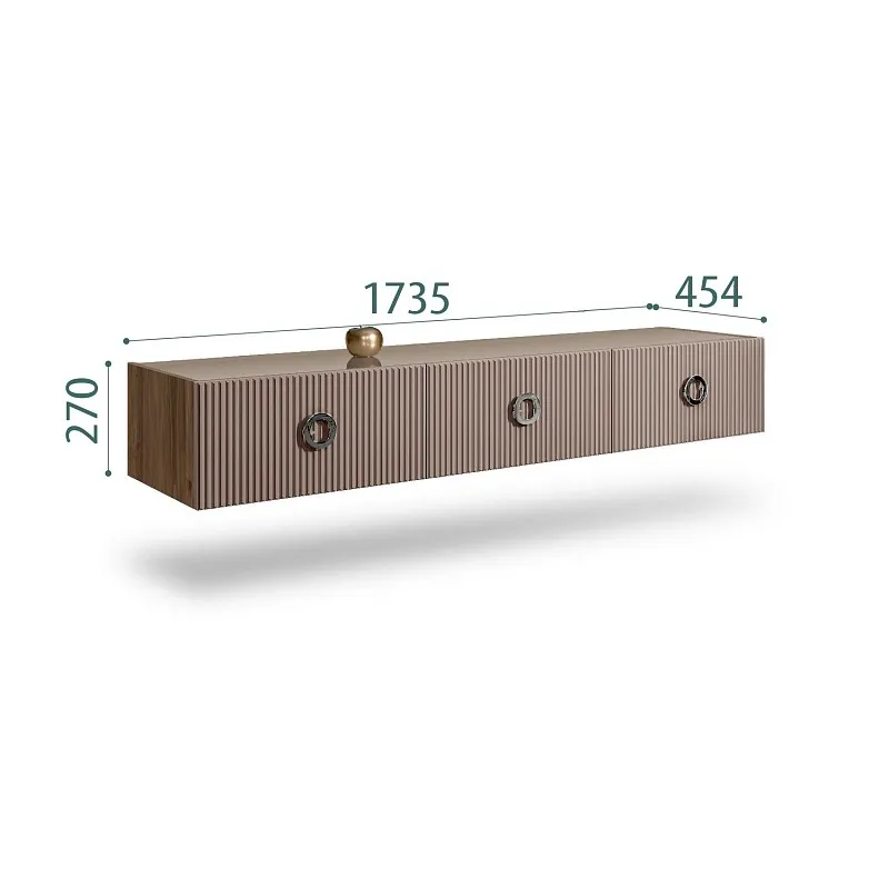 Тумба телевизионная 1.6м Bogemia Woodline Fly Fi (Мокка) (Lakobel/Хром) БМТ-1