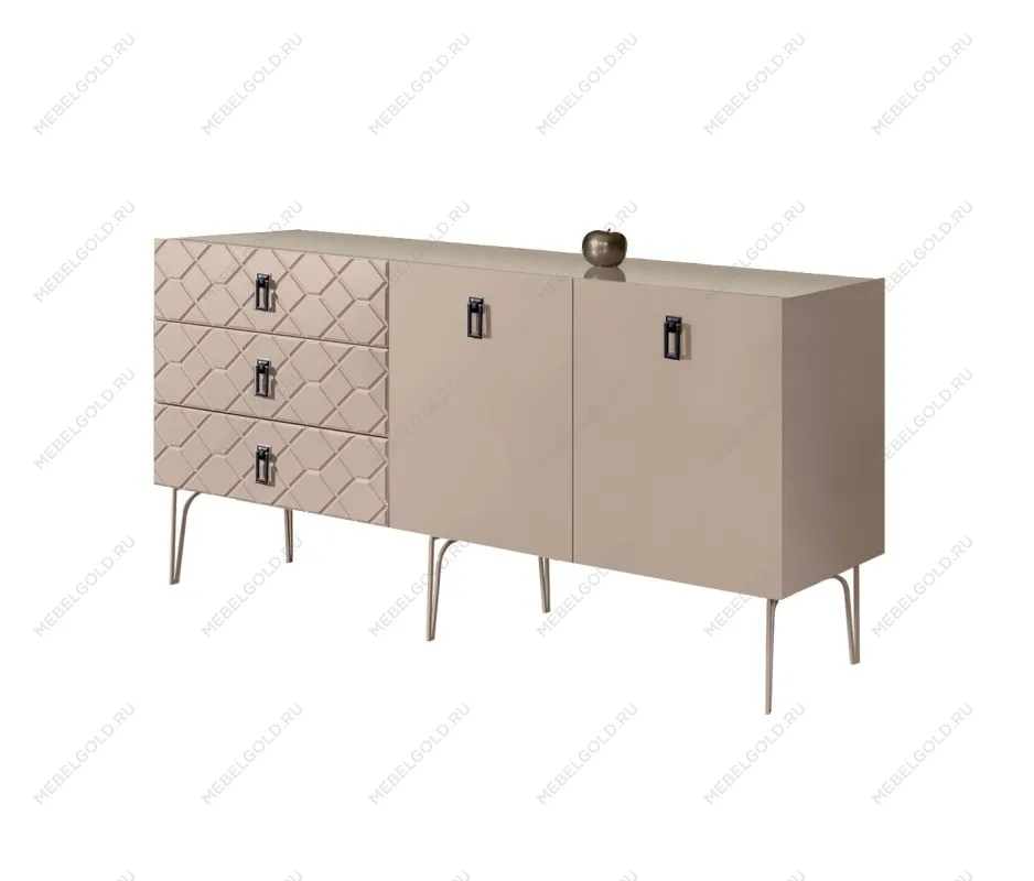 Комод 1.6м Bogemia Farfalle (Мокка) (Lakobel/Черный) БМКМ-4(Fa)