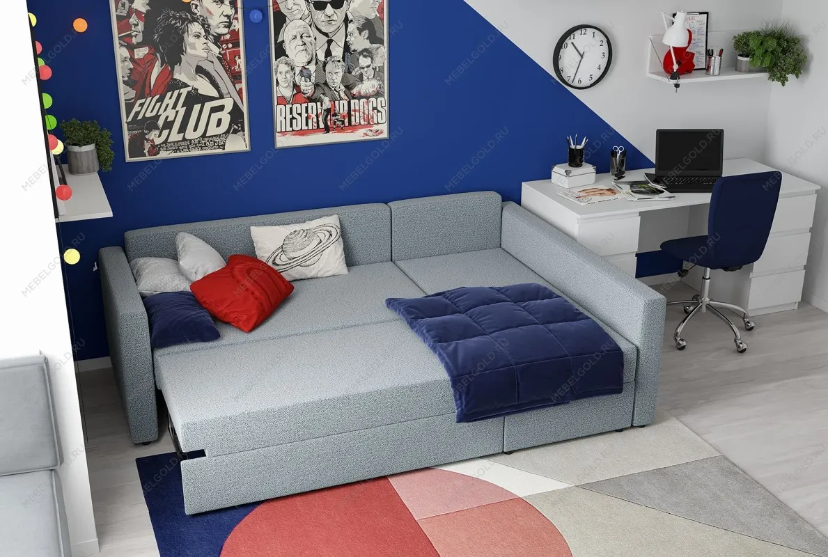 Диван-кровать ВАЛО, 230х91х72, мятно-серый | изображение 1