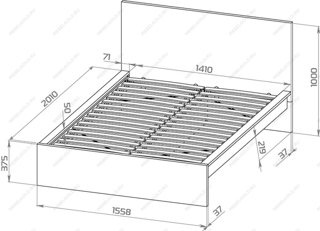 Кровать двуспальная Варма СЭНГ, 140х200 см, эмаль , белая | изображение 13