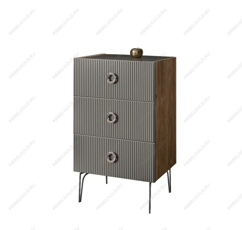 Комод Bogemia Woodline Fi (Серый) (Lakobel/Хром) БМКМ-1