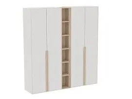 Полка открытая и 2-дверные шкафы с глухими дверями, Аврора, Дуб Мария/Кашемир