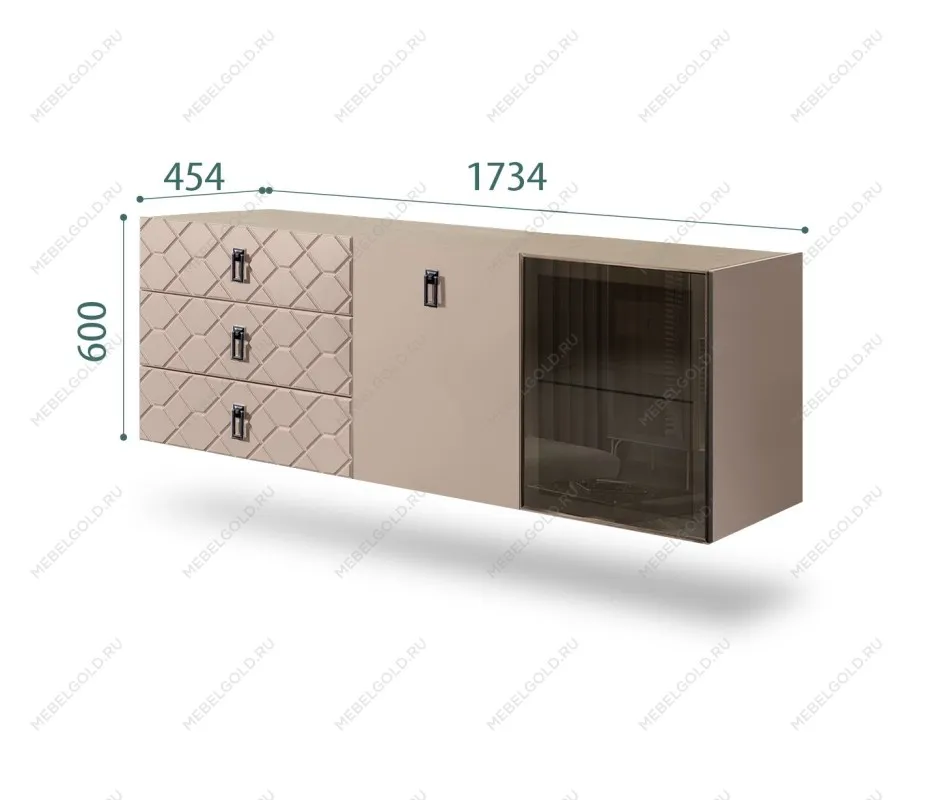 Комод 1.6м Bogemia Fly Farfalle (Мокка) (Novabuk/Черный) БМКМ-4[5][10]