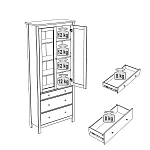 САГА шкаф с витриной 90 белый/ясень | изображение 4