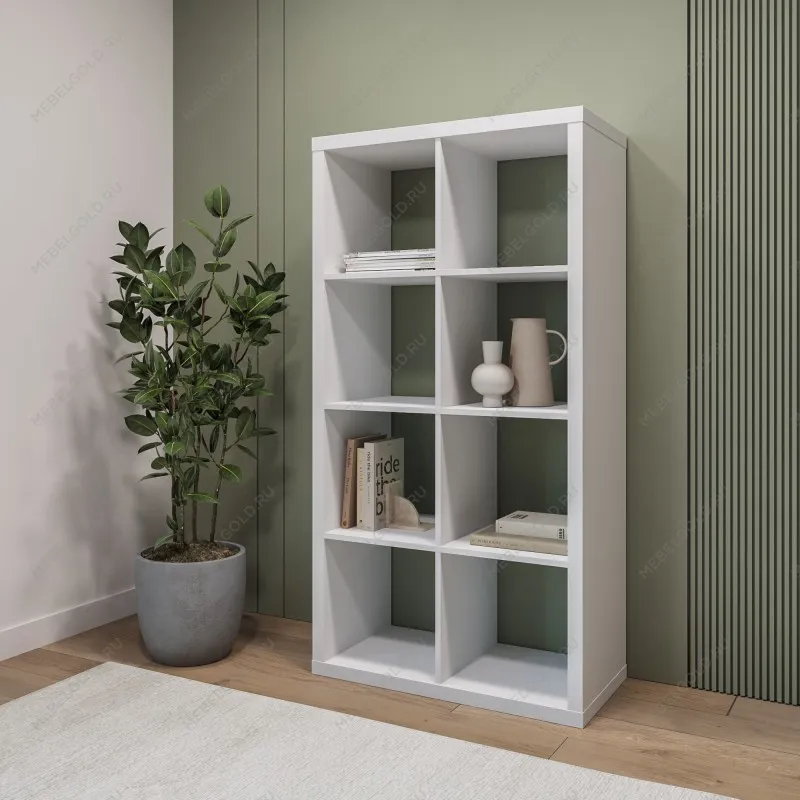 Стеллаж Фора, 8 полок, 77х147х38 см, белый | изображение 4