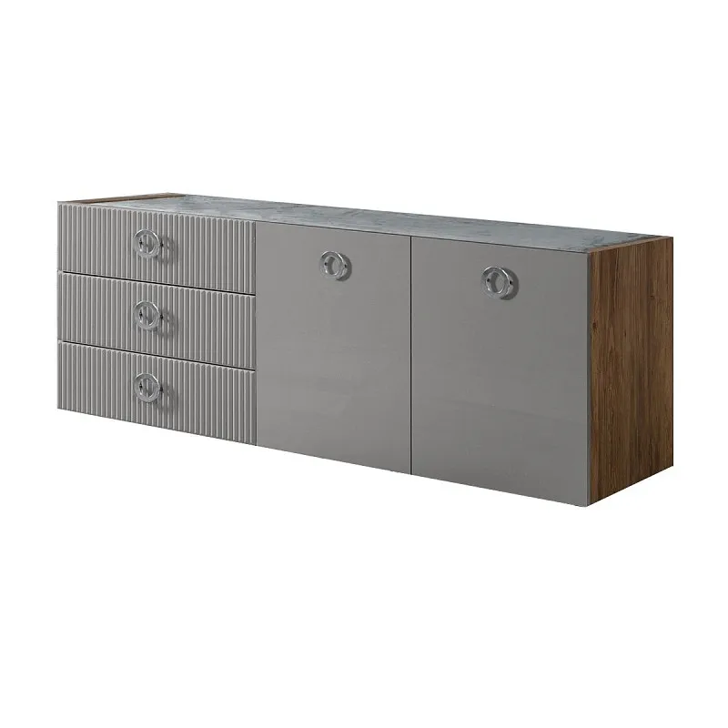 Комод 1.6м Bogemia Woodline Fly Fi (Серый) (Novabuk/Хром) БМКМ-4