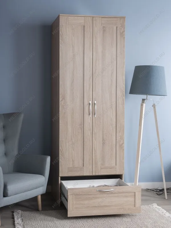 Шкаф Сириус, 2 двери и 1 ящик, 78х59х220 см, дуб сонома | изображение 4