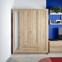 БРИМНЭС / СИРИУС Шкаф ИКЕА / IKEA комбинированный 4 двери и 1 ящик сонома (с 1 зеркалом)