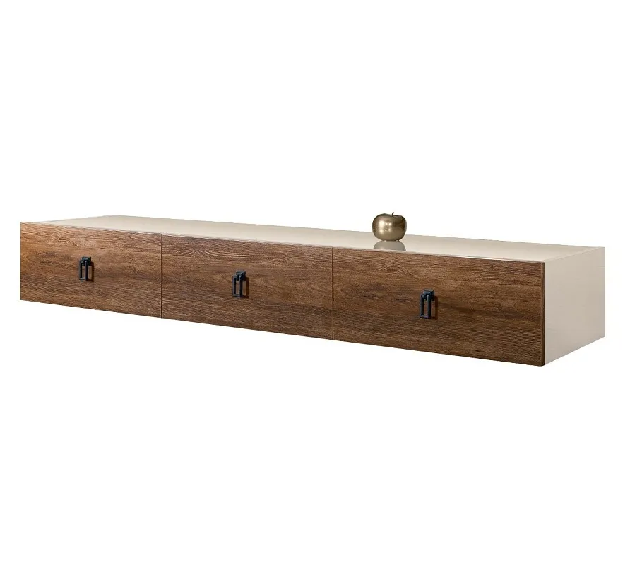 Тумба телевизионная 2.1м Bogemia Fly Wood Fa (Слоновая кость) (Lakobel/Черный) БМТ-2