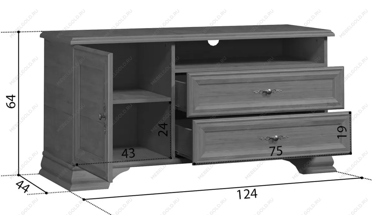 Тумба Кентаки RTV 1D2S каштан | изображение 2