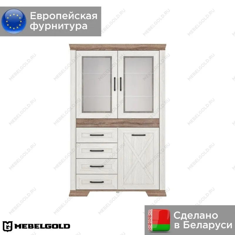 Шкаф с витриной Марсель REG2W1D4S | изображение 1