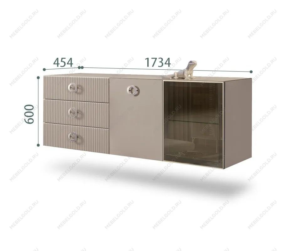 Комод 1.6м Bogemia Fly Fillini (Мокка) (Lakobel/Хром) БМКМ-4[5][10]