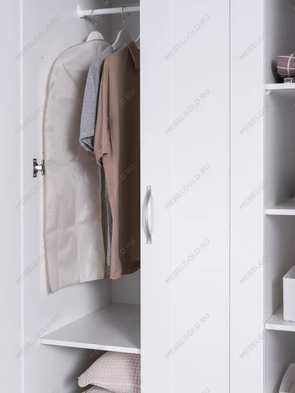 Шкаф Сириус, 3 двери и 1 ящик, 117х59х220 см, белый | изображение 2