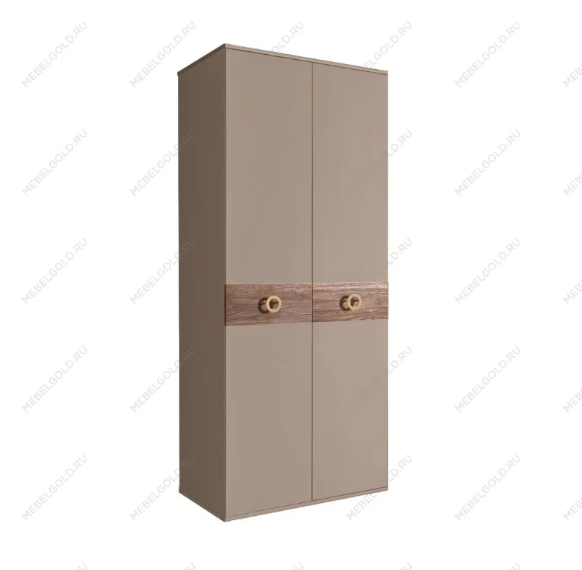 Шкаф 2-х дверный Bogemia Wood Fi (Мокка/Золото) БМШ2/2(Wo)