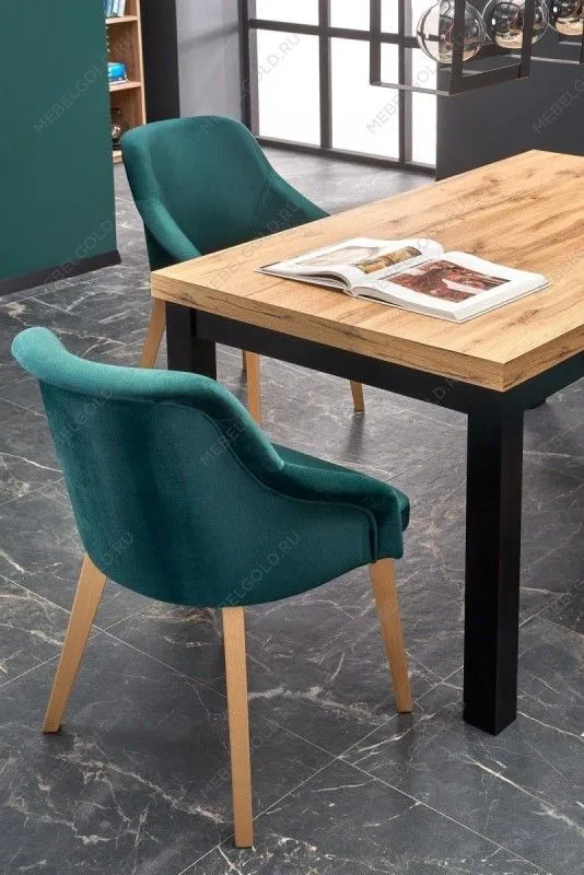 Стол обеденный Halmar TIAGO 140 раскладной (дуб крафт/черный) | изображение 2