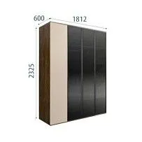 Шкаф 4-х дв. Bogemia Woodline Air (Ваниль/Черный) БМШ2/4(3)