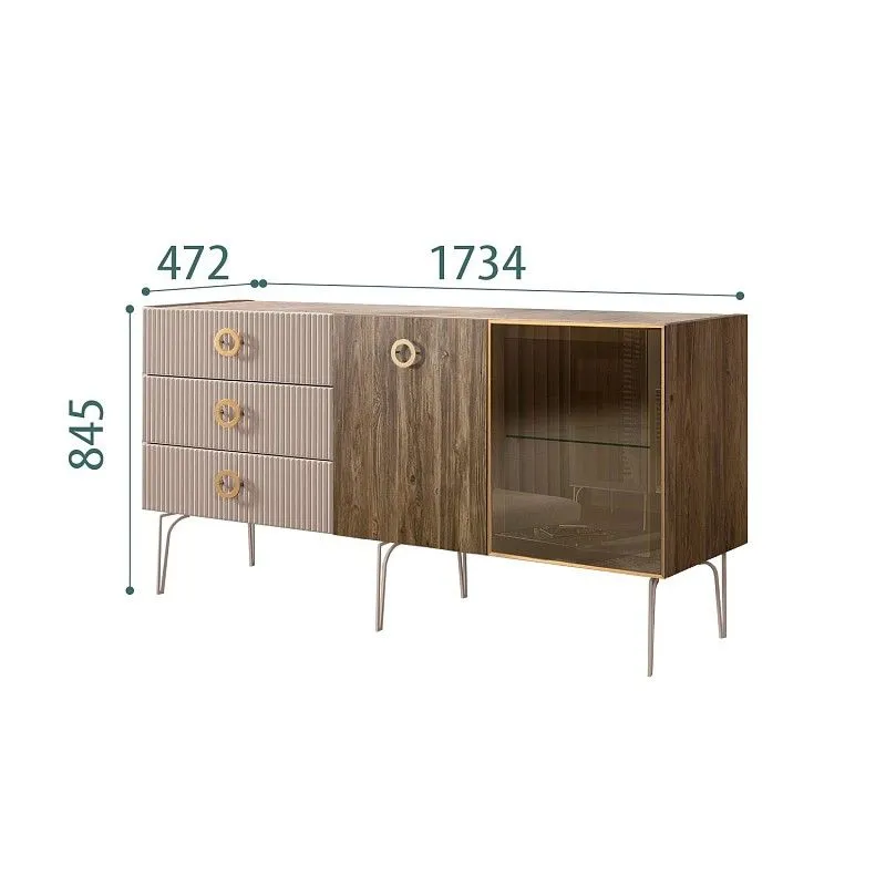 Комод 1.6м Bogemia Woodline Wood Fi (Мокка) (Novabuk/Золото) БМКМ-4[5][10]
