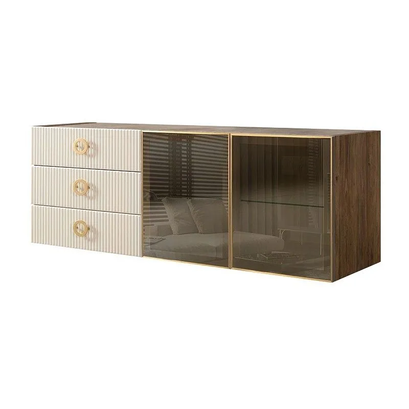 Комод 1.6м Bogemia Woodline Fly Fi (Слоновая кость) (Novabuk/Золото) БМКМ-4[5]