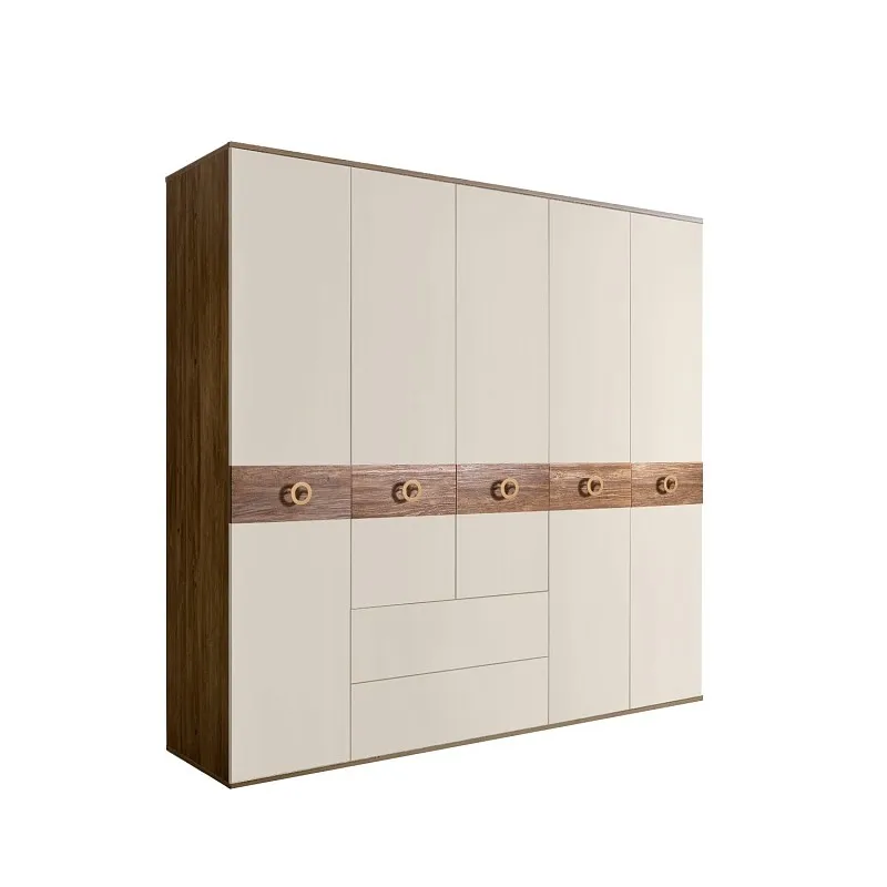 Шкаф 5-ти дверный с ящиками, Bogemia Woodline Wood Fi (Слоновая кость/Золото) БМШ2/51(Wo)