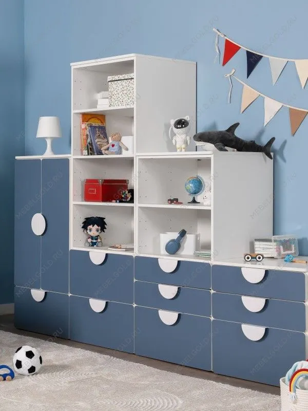 Стеллаж Пикси, с тремя выдвижными ящиками 60x57x120, озорной василек | изображение 7