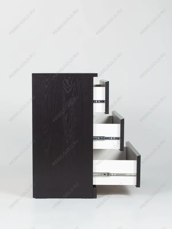 Комод Варма, 3 ящика, 80х78х40 см, шпон натурального дерева, ясень черный | изображение 14