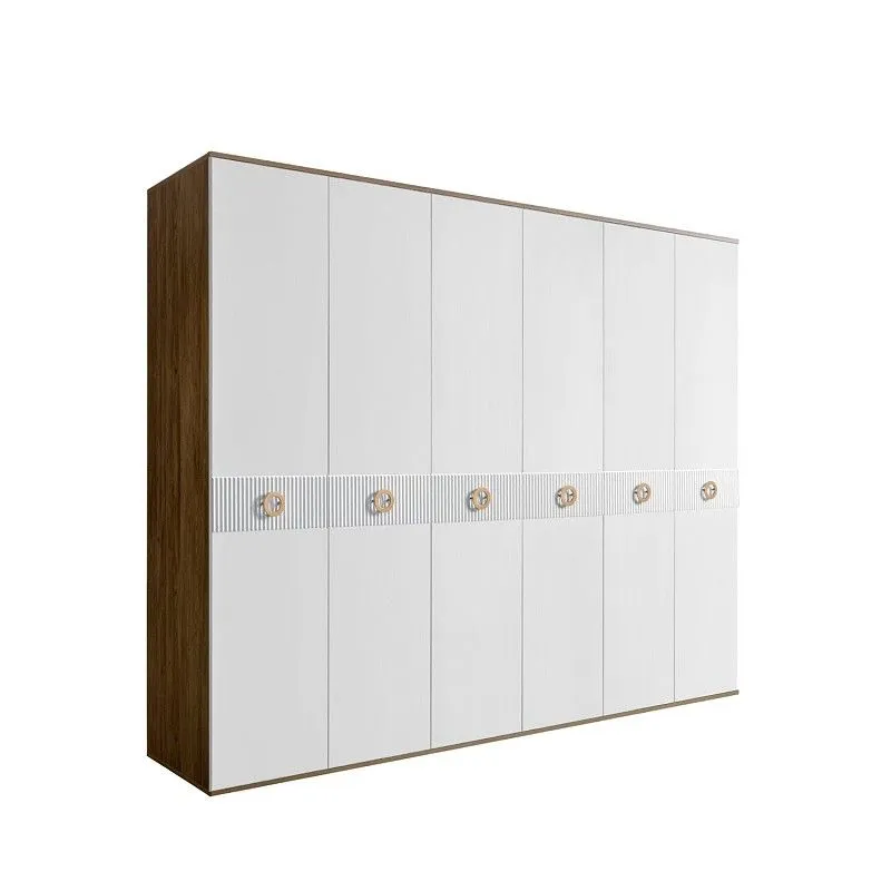 Шкаф 6-ти дв. Bogemia Woodline Fi (Белый/Золото) БМШ2/6(Fi)