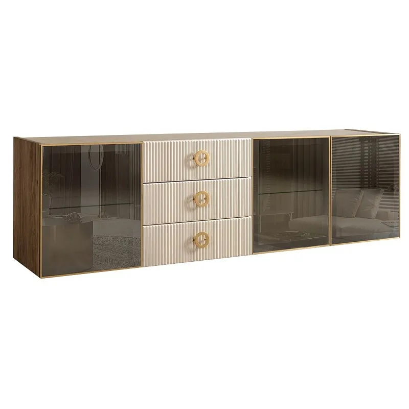 Комод 2.1м Bogemia Woodline Fly Fi (Слоновая кость) (Novabuk/Золото) БМКМ-5[5]
