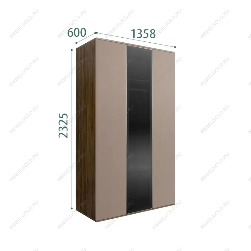 Шкаф 3-х дверный Bogemia Woodline Air (Мокка/Серебро) БМШ2/3(1)