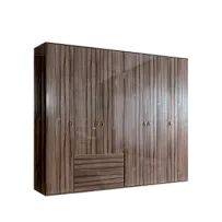 Шкаф 6-ти дверный с ящиками Римини (Орех империя/Золото) РМШ2/61