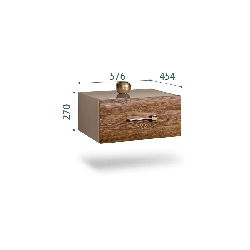 Тумба прикроватная Bogemia Fly Wood Wo (Мокка) (Lakobel/Золото) БМТП-1