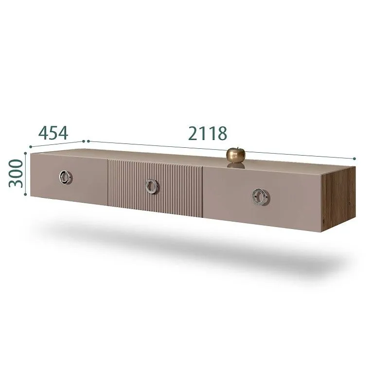 Тумба телевизионная 2.1м Bogemia Woodline Fly Fi (Мокка) (Lakobel/Хром) БМТ-2[10]