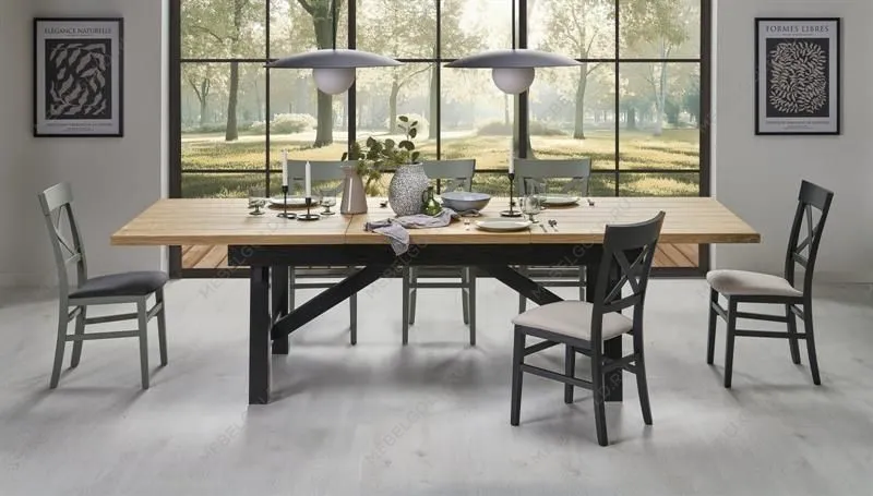 Стол обеденный Halmar FIESTA раскладной (дуб натуральный/черный)